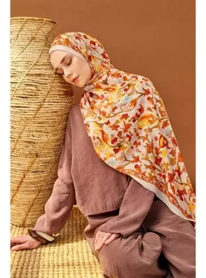 Silk Home Riva Şal Tencel Botanical Floral Krem