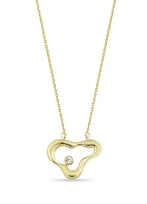Orena Jewelry River Pırlanta Taşlı 14 Ayar Altın Kadın Kolye