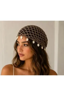 Genel Markalar El Örgüsü File Bandana Kahverengi