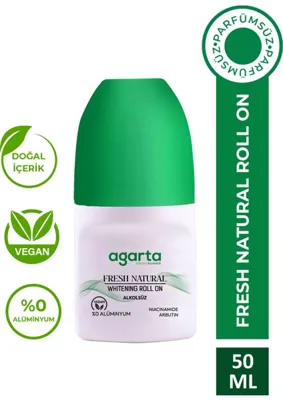 Agarta Parfümsüz 24 Saat Etkili Beyazlatıcı Unisex Natural Roll-on 50 ml