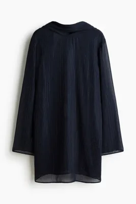 H&M İşlemeli ve Arkası Degaje Yakalı Elbise
