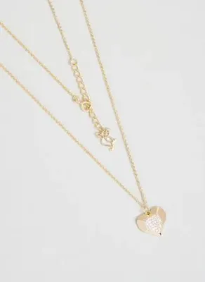 So Chic Aşk Labirenti 18 Ayar Sarı Altın Kaplama 45 Cm Gümüş Kalp Kolye