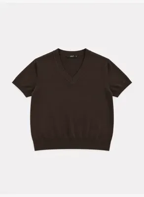 Xint Kahverengi Regular Fit V Yaka Kazak