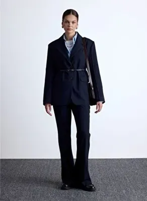 Manuka Klasik Kesim Blazer Ceket Lacivert