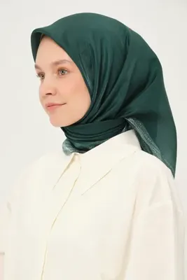Madame Polo Kehribar Kare Eşarp Çam Ağacı 90x90 Cm Kayma Yapmayan Kumaş