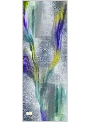 19v69 ITALIA Batik İtalyan Şifon Eşarp Askısı ile Birlikte 75x200 cm İNDİGO