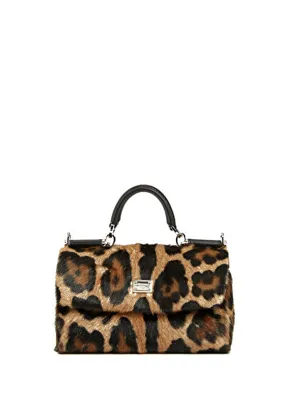 Dolce & Gabbana My Sicily Leopar Desenli Kadın Deri Çanta