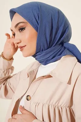 m moon scarf Premium Bambu Kraş Eşarp Indigo