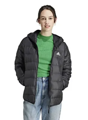adidas HZ5724-W ESS L D HO J BLACK Siyah Kadın Kapüşon Yaka Mont