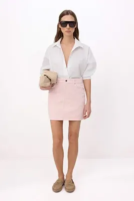 TRENDYOLMİLLA Pembe Mini Denim %100 Pamuklu Etek TWOSS26ET00070