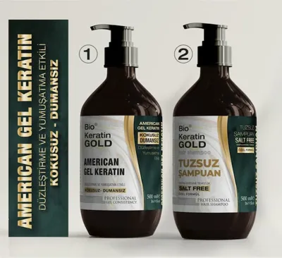 Bio Keratin Gold Kokusuz Dumansız 2'li Jel Keratin Seti