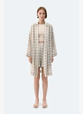 İkikız Gri Ekose Kimono