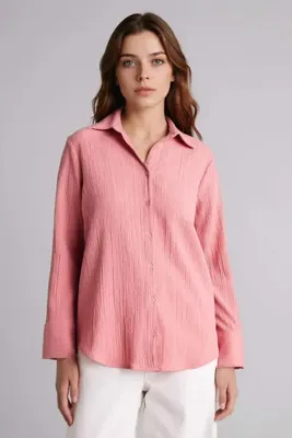DeFacto Regular Fit Gofre Dokulu Uzun Kollu Gömlek H0467AX26SP