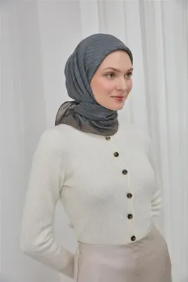 Silk Home Viskon Velora Eşarp Yeşil Gri Dokulu Dört Mevsim 90x90