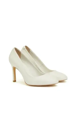Divarese Kırık Beyaz Deri Stiletto