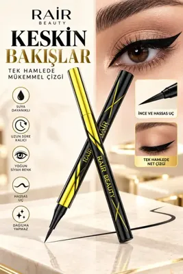 RAİR BEAUTY Profesyonel İnce Uçlu Dipliner – Yoğun Siyah Renk, Keskin ve Kusursuz Çizgiler, Kolay Uygulama, Çarpıcı Bakışlar