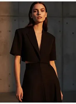 Rivus Modern Fit Kısa Blazer Ceket - Siyah