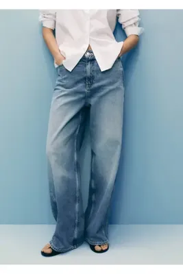 MANGO Woman Yüksek belli balon jean pantolon