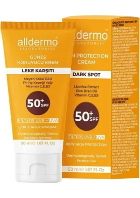 Alldermo SPF 50+ Leke Karşıtı Krem 50 ml Tüp