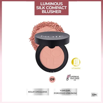 Note Cosmetics Note Luminous Silk Compact Blusher Allık 09 Dusty Pink