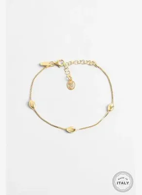 So Chic Eleonora İtalyan 18 Ayar Sarı Altın Kaplama 19 Cm Gümüş Bileklik