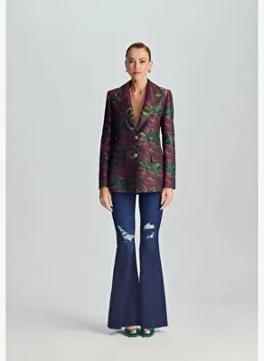 Maraliana Sima Brokar Kumaş Kadın Blazer Ceket