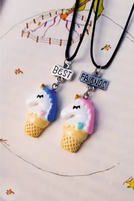 The Collection Unicorn Dondurma Ikili Best Friends Kolye Arkadaşlık Best Friends Kolyesi