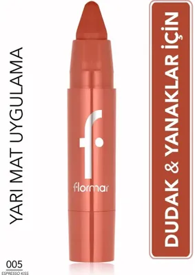 Flormar Lip & Cheek Yarı Mat Bitişli Kremsi Dokulu Yoğun Pigmentli Crayon - 006 Crimson Flame
