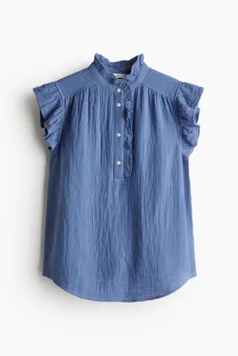 H&M Volan Kollu Muslin Bluz