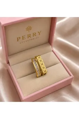 perry accessories Eternelle Ring özel tasarım xuping gold detaylı 14k kaplama kadın yüzük ayarlanabilir zirkon taşlı yüzük