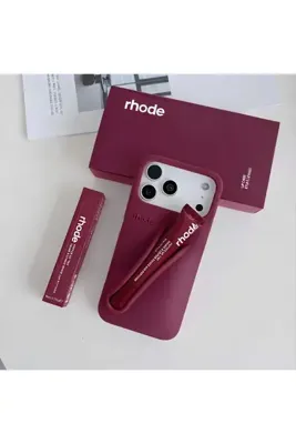 ELMALI STORE iPhone 18 Pro Max Uyumlu “ Cam Hediye “ Rujlu Summer Premium Silikon Lip Case Telefon Kılıfı + Ruj