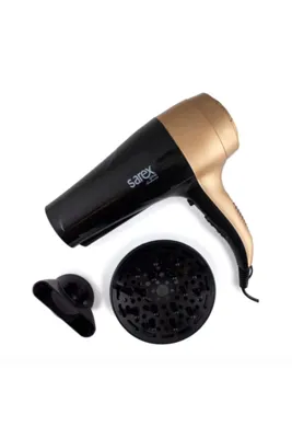 Sarex Sr-4110 Emily Saç Kurutma Makinesi – 2200W Siyah Gold, Soğuk Hava Fonksiyonlu