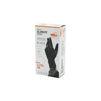 Reflex SLİMFİT GLOVE KOD-031 L-XL SİYAH PUDRASIZ MUAYENE ELDİVEN 100LÜ (5264)
