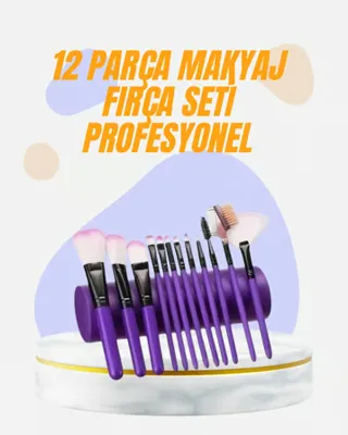 Doğal Görünüm Sağlayan Yumuşak Kıllı 12 Parça Makyaj Fırça Seti Günlük
