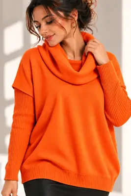 citycenterfashion Kadın Degaje Yaka Cepli Triko Kazak Cty-cnd-11369