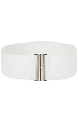 BRAND&BELT 5.cm gümüş tokalı lastikli kemer modeli