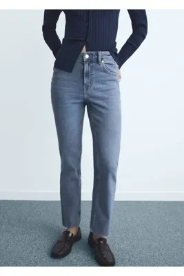 MANGO Woman Sienna flare crop jean pantolon