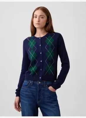 GAP CashSoft Crop Bisiklet Yaka Hırka