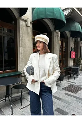 LAGRANZE Kadın Angora Baretta Fiyonklu Şapka