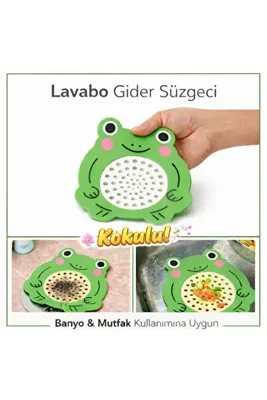 Hayveys Sevimli Kurbağa Süzgeçli Kokulu Banyo,Mutfak,Lavabo Gider Kapatıcı Kapak Mat