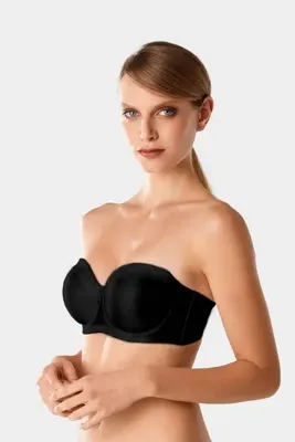 Pierre Cardin Kadın Siyah 7031 Balenli Straplez Toparlayıcı Minimizer Sütyen