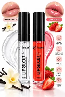 Frapan Çilek ve Vanilya Kokulu 2'li Lipgloss