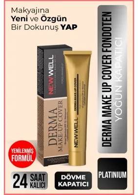 New Well Derma Makeup Cover 05 Platinium Yoğun Kapatıcı Fondöten SPF 15 Porselen Görünüm