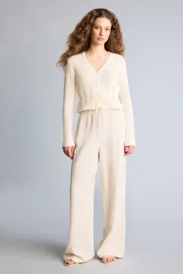 DeFacto Wide Leg Geniş Paça Keten Karışımlı Yüksek Bel Pantolon F5024AX25SP
