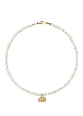 Alegoria Jewellery Orkide 925 Ayar Gümüş Üzeri 24 Ayar Altın Kaplama Kadın İnci Kolye