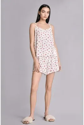 Defacto Regular Fit Askılı Vual Şortlu Pijama Takımı H7284AX26HS
