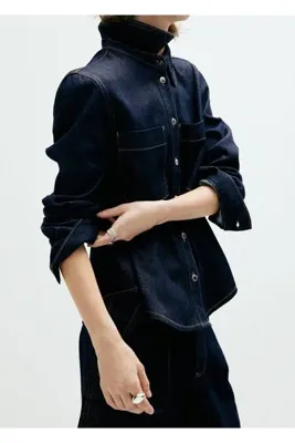 MANGO Woman Cepli denim gömlek