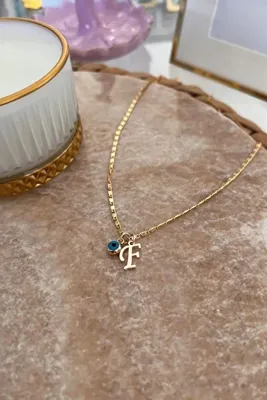 Trendy Butik Harf Kolye Altın Kaplama - F