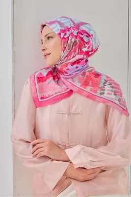 Silk Home Velora Eşarp İllustration Art Fuşya