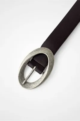 Yuka Atelier Suni Deri Oval Eskitme Toka Detaylı Kemer